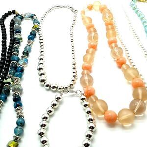 7 Beaded Necklaces + 1 Beaded Bracelet Jewelry Lot of 8